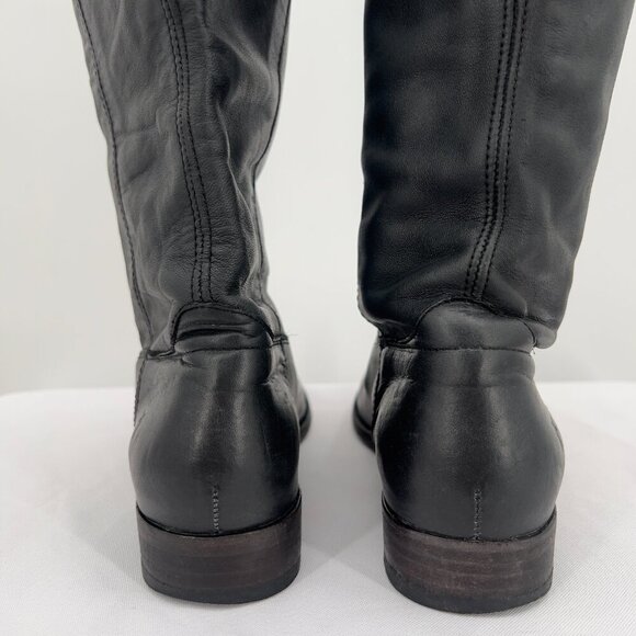 The Frye Company Black Leather Tall Riding Boots Women’s Size 7B - Picture 9 of 14